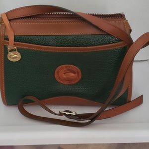 Vintage Dooney & Bourke green crossover purse